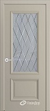 Межкомнатная дверь Кантри-П, классическая дверь со стеклом Лондон, эмаль латте