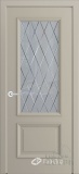 Кантри-П, классическая дверь со стеклом Лондон, эмаль латте