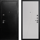Дверь входная С-1/Панель эмаль Смальта Лайн 02, металл 1.5 мм, 2 замка, титан/агат Ral 7044