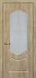 Межкомнатная дверь ДП Сиена-2, стекло сатинат, контурный полимер (дуб песочный)