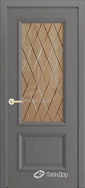 Кантри-П, классическая дверь со стеклом Лондон, эмаль кварц