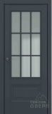 Классика Турин АК, багет B2, дверь со стеклом английская решетка (матовый графит премьер)