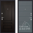 Дверь входная Премиум 116, венге/Лайн титан
