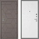 Дверь входная Тетра-181/PR-126, коричнево-серый/белый