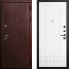 Дверь входная С-2/Панель эмаль Смальта Лайн 06, орех премиум/белый Ral 9003