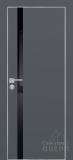 PX-8, гладкая матовая дверь со стеклом, кромка ALU (графит)