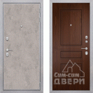 Дверь входная Лофт, бетон светлый/Классика орех бренди