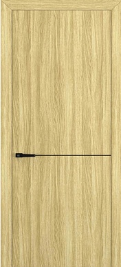 Квалитет К-10, гладкая дверь с молдингом, экошпон, дуб натуральный