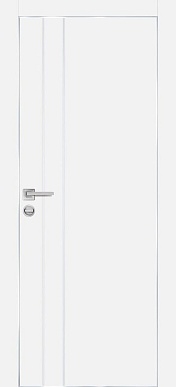 PX-14, гладкая матовая дверь с молдингами, кромка ALU (белый)
