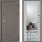 Дверь входная Тетра-181/PR-71Z с зеркалом, коричнево-серый/агат