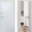 Дверь входная Премиум Сноу, шагрень белая/сосна белая, зеркало XXL