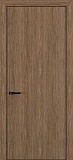 Межкомнатная дверь К-7, с алюминиевой кромкой, орех шоколад