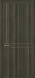 Межкомнатная дверь К-20, с алюминиевой кромкой и молдингом, дуб темный