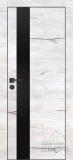PX-10, гладкая дверь под дерево со стеклом, черная кромка ALU Black (дуб арктик)