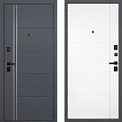 Дверь входная Осло, графит/белый