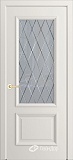 Межкомнатная дверь Кантри-П, классическая дверь со стеклом Лондон, эмаль жасмин