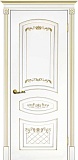 Межкомнатная дверь ДГ Смальта 05 (белый RAL9003, патина золото)