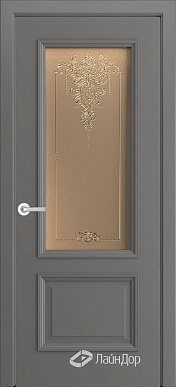 Кантри-П, классическая дверь со стеклом Версаль, эмаль кварц