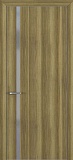 Межкомнатная дверь Квалитет К-1, гладкая дверь с вертикальным стеклом, с алюминиевой кромкой, экошпон, дуб серый