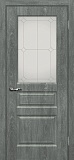 Межкомнатная дверь ДП Версаль-2, стекло сатинат, контурный полимер (дуб графит)