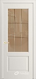 Межкомнатная дверь Кантри-К, дверь неоклассика со стеклом Решетка-2, эмаль жасмин