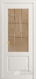 Кантри-К, дверь неоклассика со стеклом Решетка-2, эмаль жасмин