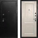 Дверь входная С-1/Панель экошпон PSU-28, металл 1.5 мм, 2 замка, титан/бланжевое дерево