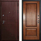 Дверь входная С-2/Панель шпон Фрейм-07, металл 1.5 мм, 2 замка, орех премиум/дуб