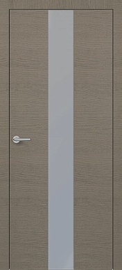 H-4, экошпон, дверь с вертикальным стеклом (окаша грей)