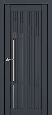 S-23, дверь с зеркальными вставками (графит премьер матовый)