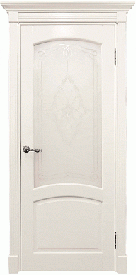 Олимпия, дверь остекленная из массива бука (эмаль жасмин)