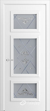 Межкомнатная дверь ДО Афина, стекло Прима (эмаль белая)