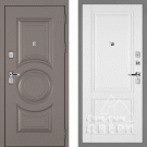Дверь входная Плаза-177/Панель экошпон PSU-28, металл 1.5 мм, 2 замка KALE, коричнево-серый/белое дерево