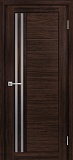 Межкомнатная дверь экошпон Лайт-13.1, со стеклом сатинат светлый (сан-ремо шоколад)