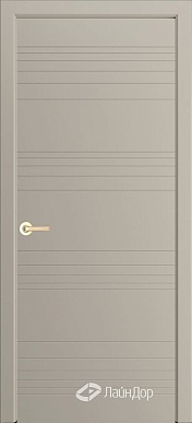 Ника Ф4, дверь крашеная с фрезеровкой Линии (эмаль латте)