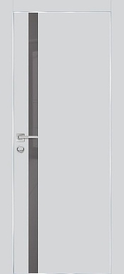PX-8, гладкая матовая дверь со стеклом, кромка ALU (агат)