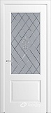 Межкомнатная дверь Кантри-К, дверь неоклассика со стеклом Лилия, эмаль белая