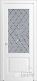 Кантри-К, дверь неоклассика со стеклом Лилия, эмаль белая