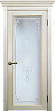 Межкомнатная дверь Империал-11, массив дуба, дверь остекленная (беленый дуб)