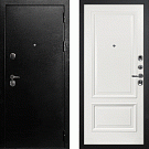Дверь входная С-1/Панель шпон Фрейм-07, металл 1.5 мм, 2 замка, титан/ясень бьянко