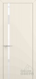 Квалитет К-1, гладкая дверь ПВХ с вертикальным стеклом, матовый крем