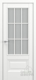 Классика Турин АК, багет B2, дверь со стеклом английская решетка (матовый белый)