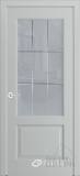 Кантри-К, дверь неоклассика со стеклом Решетка-2, эмаль серая