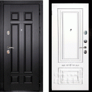 Дверь входная Гера-2/Панель эмаль Смальта-04, металл 1.5 мм, 2 замка KALE, венге/белый Ral9003, патина серебро
