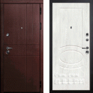 Дверь входная С-2/Панель экошпон Сиена-1, металл 1.5 мм, 2 замка, орех премиум/дуб жемчужный