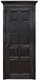 Межкомнатная дверь Классика-9, дверь из массива дуба, глухая (венге/серебро)