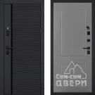 Дверь входная с черной ручкой Галактика-173/Панель PR-167, металл 1.5 мм, 2 замка, черный/серый