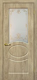 Межкомнатная дверь ДП Сиена-1, стекло сатинат, контурный полимер (дуб песочный)