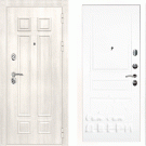 Дверь входная Гера-2/Панель эмаль Смальта-01, металл 1.5 мм, 2 замка KALE, дуб Филадельфия крем/белый Ral9003