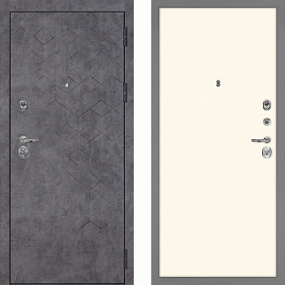 Дверь входная Тетра-126/PP, бетон темный/магнолия